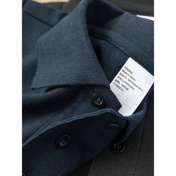 230g重磅純棉翻領短袖polo衫休閑商務長袖打底衫夏季純色上衣男女