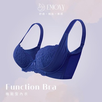 【EMESY】集中提托涼感側邊加高 有鋼圈 機能內衣/胸罩 BCD罩杯 / 藍色 8093