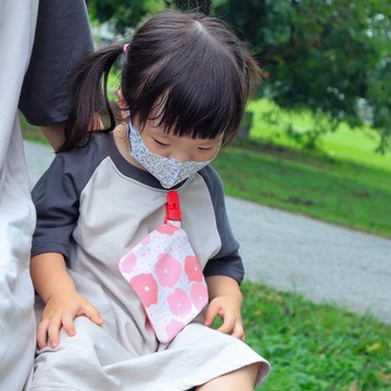 兒童專用手帕二入組(粉色花花)