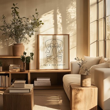 雙影之間 Art & the Artist / 現代抽象人物海報 掛畫