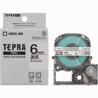 キングジム ST6K テプラ PROテープ 透明ラベル 黒文字