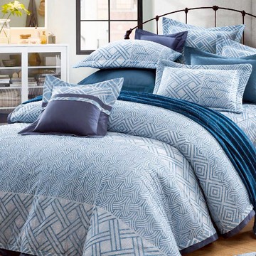 床包組-內含床包+枕套/純粹好棉100%無異纖精梳純棉/2350幸運印記(藍)