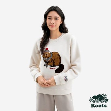 Roots女裝- WINTER WILDLIFE 圓領上衣 -象牙白