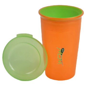 WOW Cup 兒童360度防漏喝水杯 266ml  橘色  1個
