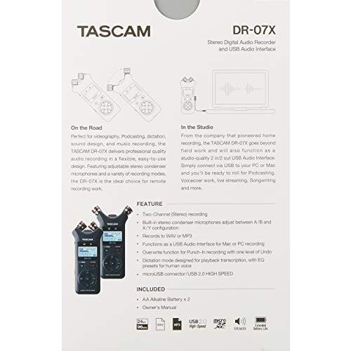 TASCAM(タスカム) DR-07X USB オーディオインターフェース搭載 ステレオ リニアPCMレコーダー ハンディレコーダー USBマイク Y