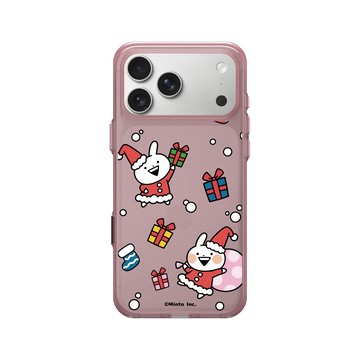 iPhone 17 Pro Max Clear (相機按鈕) 晶醺玫 - Usagyuuun 小突兔 - 聖誕小突兔