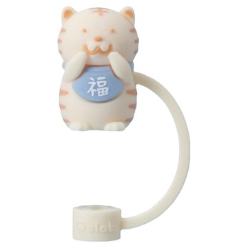 Oolab 良杯製所 吉祥物系列 矽膠防塵吸管蓋 細 喜氣虎納福款  1個  1個
