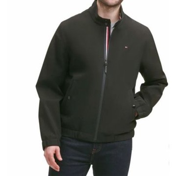 TOMMY 經典刺繡小LOGO夾克外套 上衣-黑色