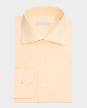 Men's Cotton Point-Collar Dress Shirt