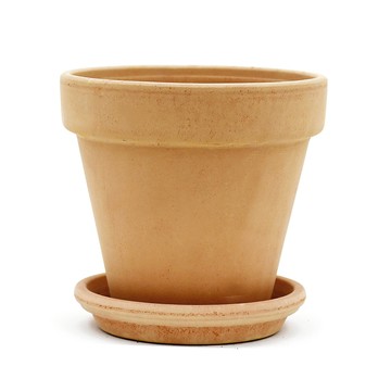 都市庭園 義大利Vaso陶盆含底盤套組  1個  沙色  15號