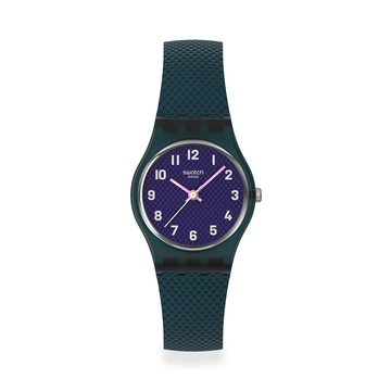 Swatch TEAL WEAVE 經典手錶/女錶/瑞士製造 LL127 (25mm)【官方旗艦店】