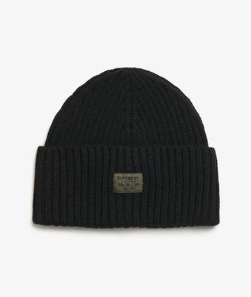 Superdry Women's Workwear Knitted Beanie Hat Black Size: 1SIZE