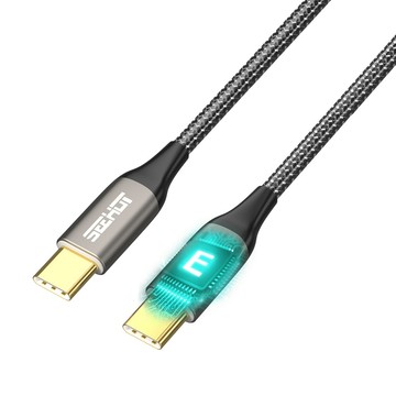 Seehot USB-C to C 100W PD鋁合金充電傳輸線1.5M(黑)SC-CC913K