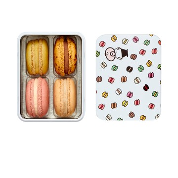 LINE禮物獨家！【Pierre Hermé】胖胖主廚款4入馬卡龍鐵盒(贈品牌提袋)