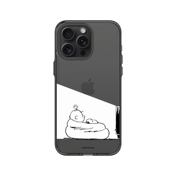 iPhone 15 Pro Max Clear 酷墨灰 - 史努比 Snoopy - Snoopy&Charlie Brown追劇時間