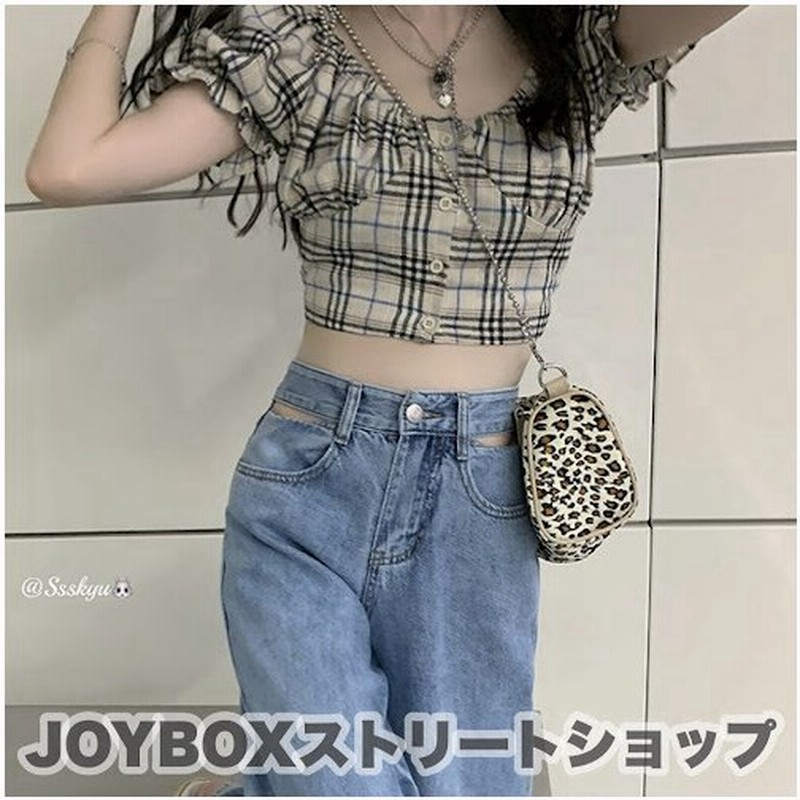 チェック ショート丈 半袖 ブラウス 韓国 ストリート オルチャン パフスリーブ ダンス 衣装 K Pop Hiphop 可愛い 原宿系 レディース 5t 644 メール便ok 通販 Lineポイント最大0 5 Get Lineショッピング