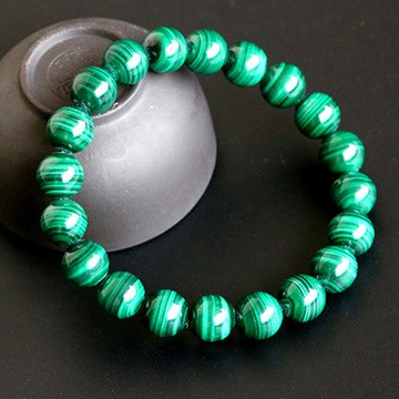 【藏寶】天然孔雀石水晶手鍊/水晶手串