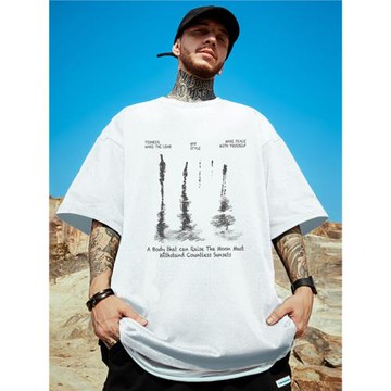 300g重磅美式復古加肥加大短袖t恤街頭大碼圓領純棉日系半袖男潮