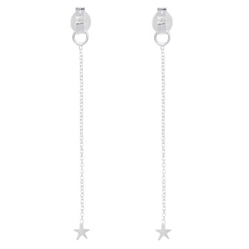 Tada & Toy 星星墜鏈銀色耳後掛-長鏈