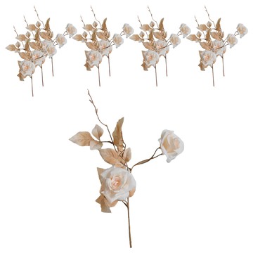 KUIBAO 快豹生活 Cia兩頭玫瑰絲質仿真花 10個  香檳色