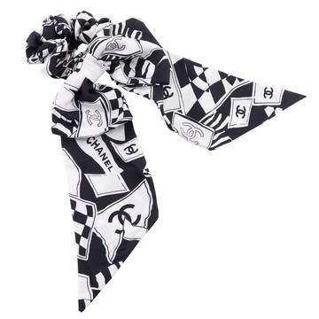 【日本直送】香奈兒 CHANEL 緞帶髮圈 其他飾品 COCO 標誌 絲綢 黑/白 緞帶 女性【二手】