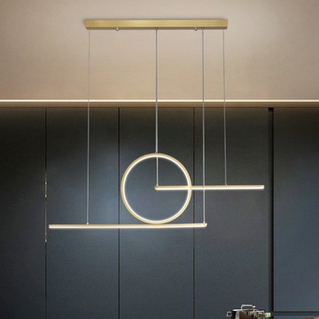 單色光 燈具 北歐燈 餐廳吊燈 led吊燈極簡約現代大氣創意個性飯桌長條小吧臺北歐客廳燈110v