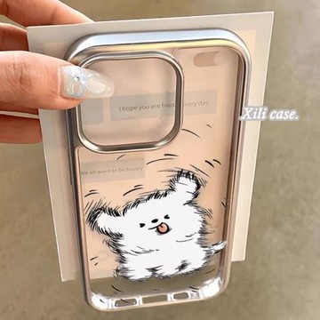 甩頭小狗適用三星s21ultra手機殼電鍍s24+s23s22卡通s20fe搞怪a55a15a35趣味a25a54情侶款a73a33男女防摔a05s