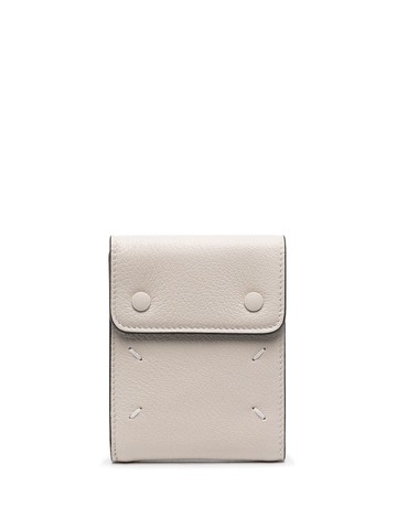 Maison Margiela - four-stitch logo detail wallet - men - Goat Skin/Viscose/Goat Skin - One Size - Neutrals