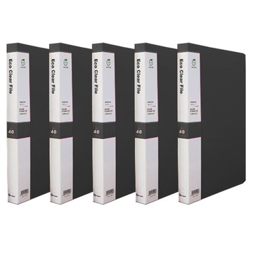 Youngoh 索引透明文件夾 40頁  5個  黑色