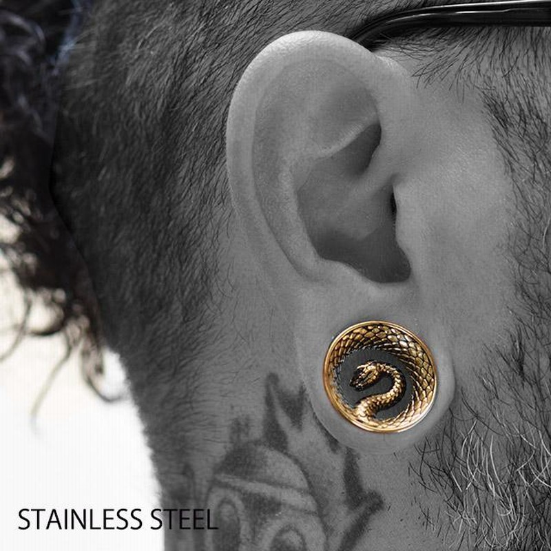 ボディピアス 0g 00g アンティークゴールド スネイク 蛇ピアス 鱗 ダブルフレア ラージゲージ 拡張ピアス ステンレスピアス トンネルピアス 通販 Lineポイント最大0 5 Get Lineショッピング
