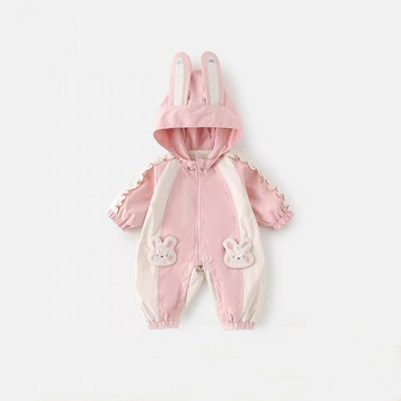 嬰兒連體衣春秋款外出服女寶寶沖鋒衣軟殼秋裝新生兒衣服2025新款鑫弘-素時衣櫥