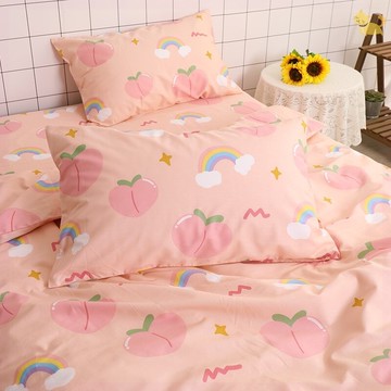 甜桃ins風小清新可愛少女心純棉枕套單件只一對裝48x74 40x60學生