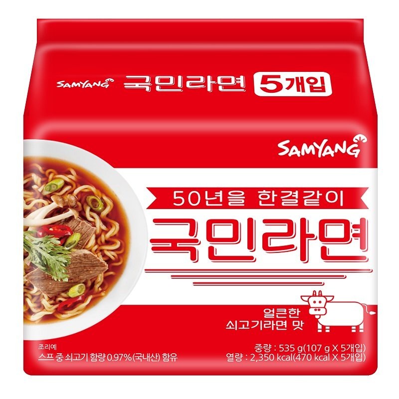 韓国食品 国民ラーメン 107g x 5ea )牛肉ラーメン味