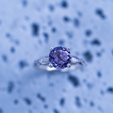 紫水晶 鋯石 流線形 SV925 戒指 可選色【訂製款】S-081