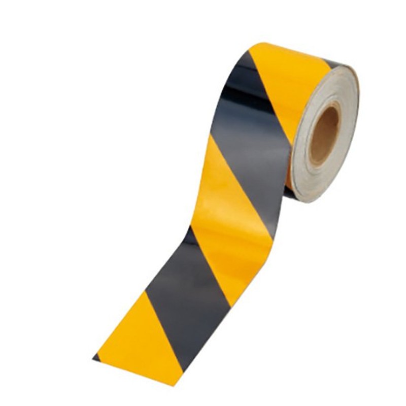 激安商品 反射テープ ダイヤテープ 粘着性 黄色黒ゼブラ 90mm幅 注意喚起用