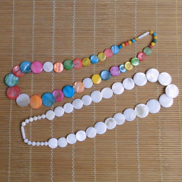 天然海螺貝殼加長珍珠貝貝殼項鏈 海邊l旅游紀念品女友禮物