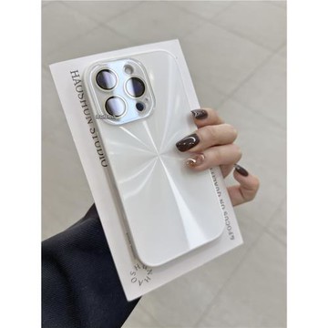 高級感極光鐳射適用蘋果16Promax手機殼新款iPhone15promax炫酷14簡約純色13自帶鏡頭膜12男女款11全包防摔