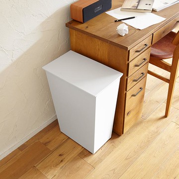 長型可分類掀蓋式垃圾桶(附輪)-36L 白