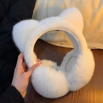 ❤️臺灣出貨❤️冬季加厚卡通可愛保暖電瓶車防風護耳兒童毛絨全包摺疊耳罩