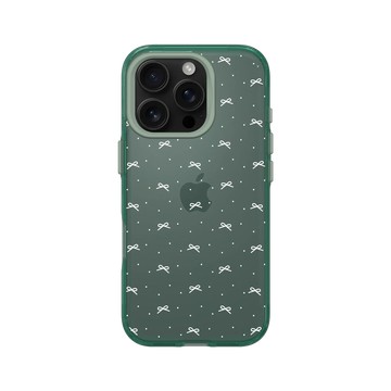 iPhone 16 Pro Clear 憂墨綠 - Pattern Play - 花瓣蝴蝶結