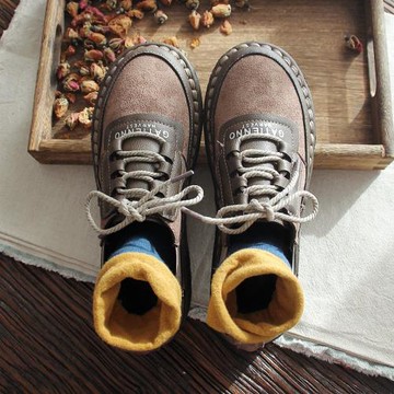 文藝森敘/包郵森系復古單鞋超軟牛筋底學生鞋chic森女原創手工鞋