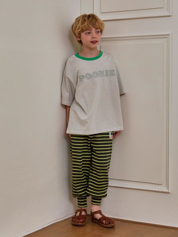 Cotton Spandex Stripe Jogger Pants [Charcoal]