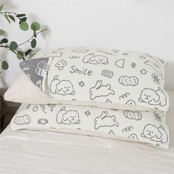 枕巾純棉一對裝男生女生紗布枕頭巾墊巾新款四季卡通成人枕頭蓋巾