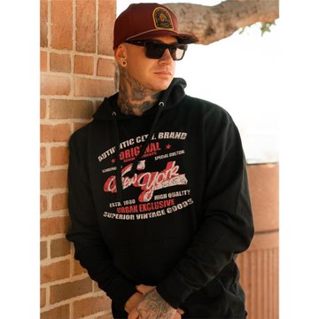 阿美咔嘰美式復古做舊連帽套頭衛衣男女潮牌高街寬松情侶帽衫外套