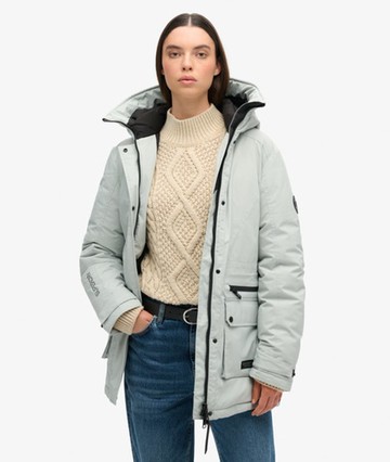 Superdry Women's City Padded Parka Coat Light Grey Size: 10
