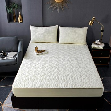 純棉床笠單件全棉加厚夾棉床墊套罩席夢思保護套防滑床套1.8m床罩
