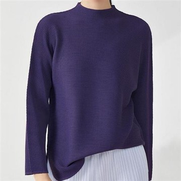 【巴黎精品】現貨+預購 三宅風皺褶衣服褶皺上衣-長袖摺衣壓褶高級感寬鬆打底折衣女T恤3色a1jq3