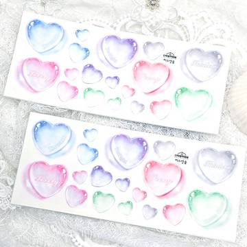 :Love Bubble: 霧面透明貼紙