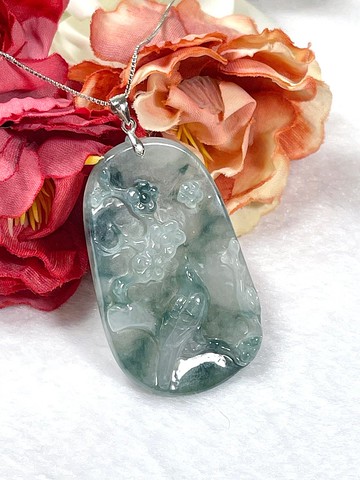 多寶晶石/天然飄花翡翠/喜上眉梢/大喜臨門/藍花/結婚禮物/長輩