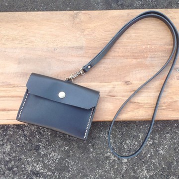 橫式識別證.證件夾,悠遊卡套,卡片套,手工縫製,真皮屆時皮革黑色